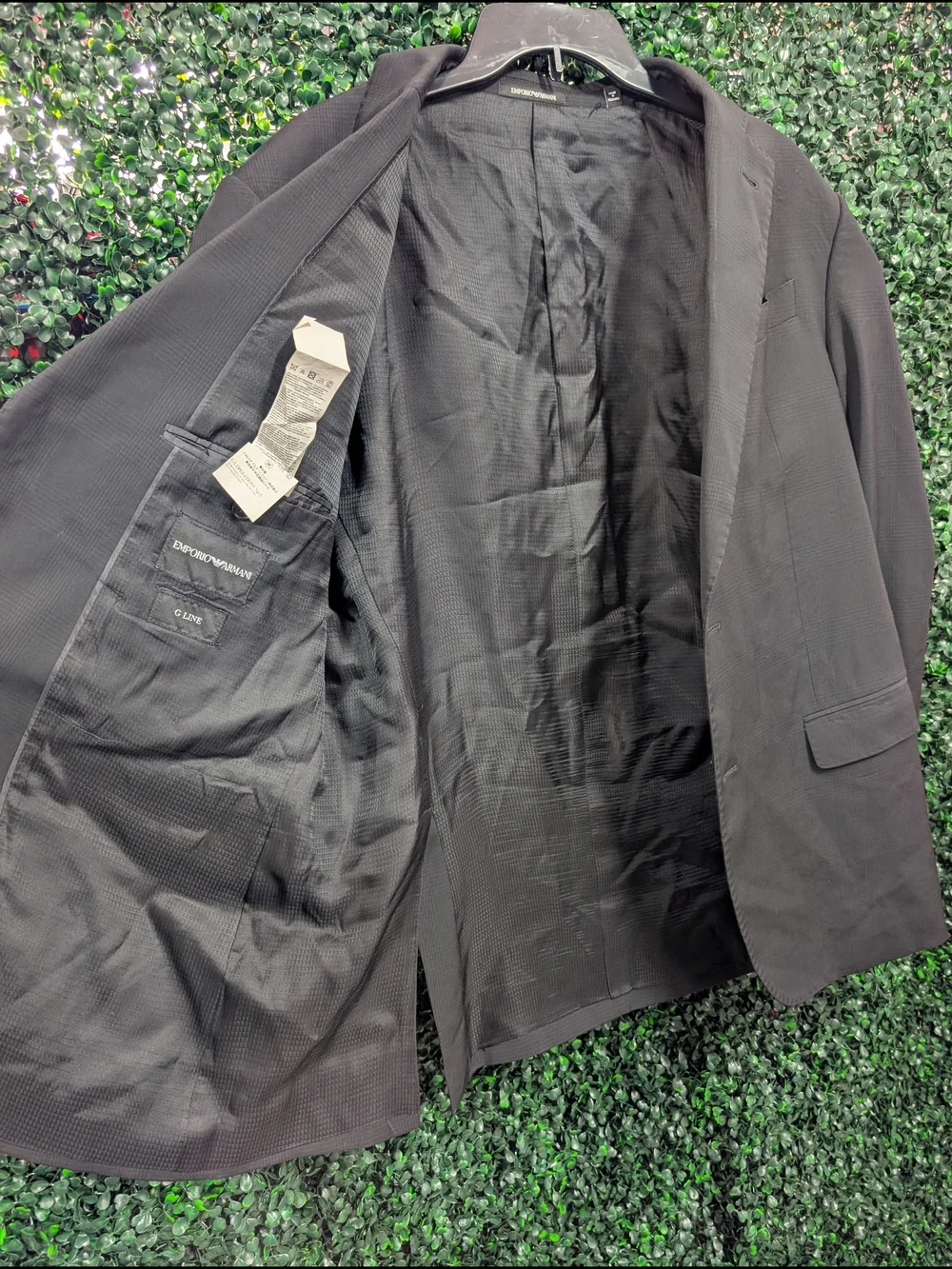 Emporio Armani G Line Black Men's Two-Button Suit Jacket- Damage